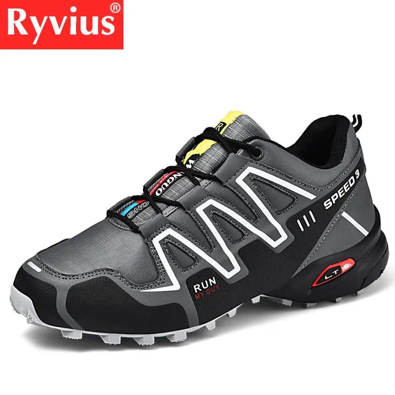 Ryvius العلامة التجارية 2019 جديد الصيف في الهواء الطلق الرياضة حذاء للسير مسافات طويلة الرجال الكبار تنفس للماء الدانتيل أحذية رياضية الرجال حج...