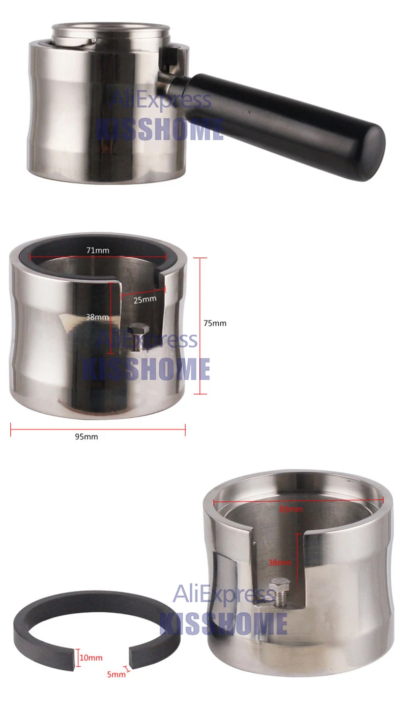Coffee Machine 58mm Portafilter Placement Rack Stainless Steel Solid Holder Coffee Handle Tamper Household Shelf Accessories