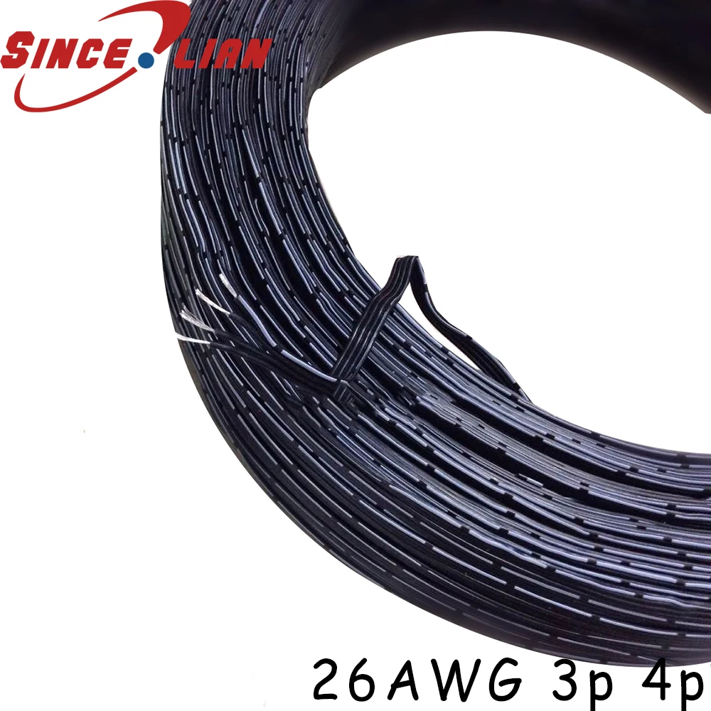 

10 Meters 26awg Wire Super Soft 3P 4P Silicone Cable High Temperature Parallel Cable Black White Copper Wire flexible Line