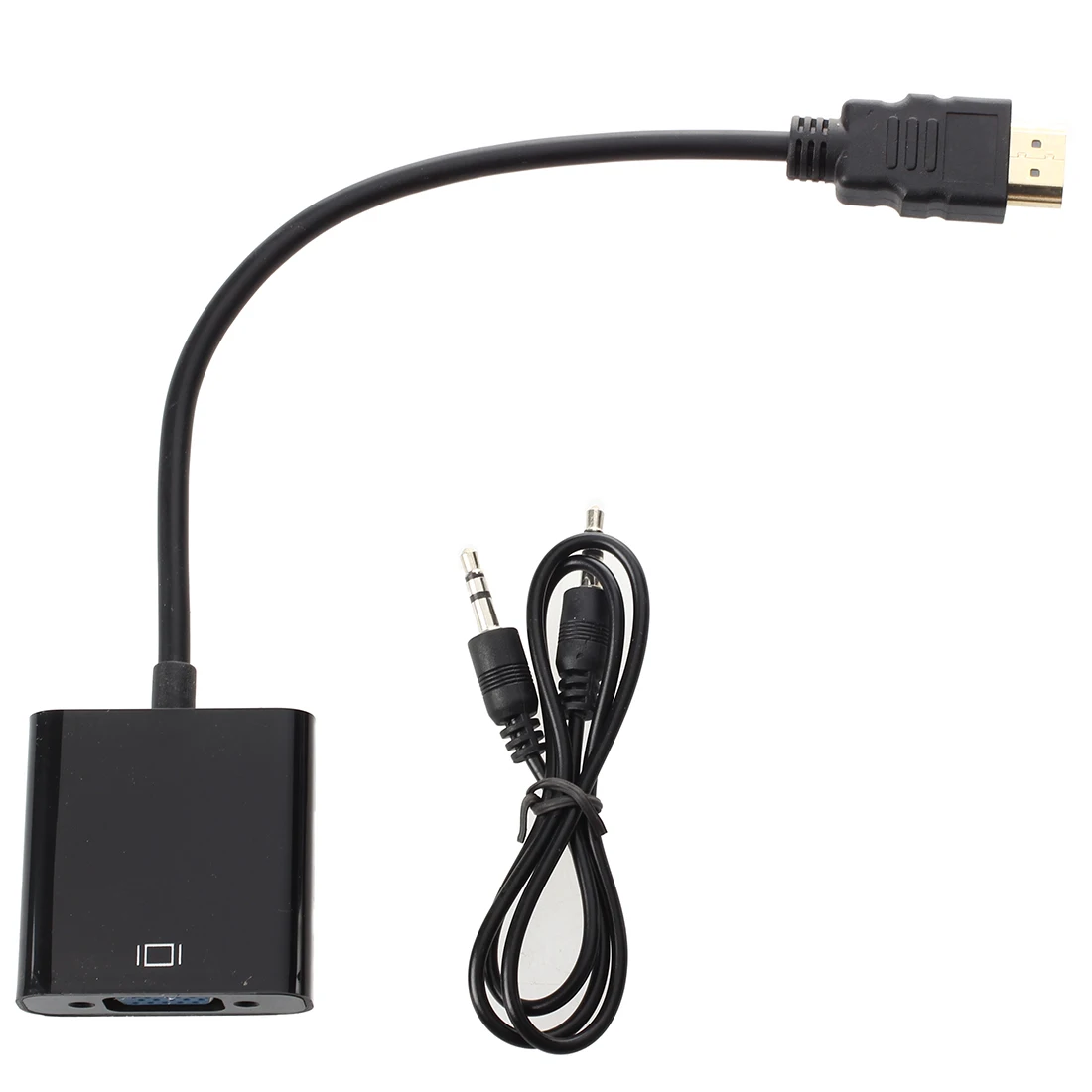 Adapter Mini HDMI Male to Female Audio Cable 1080p VGA Color Blackmini