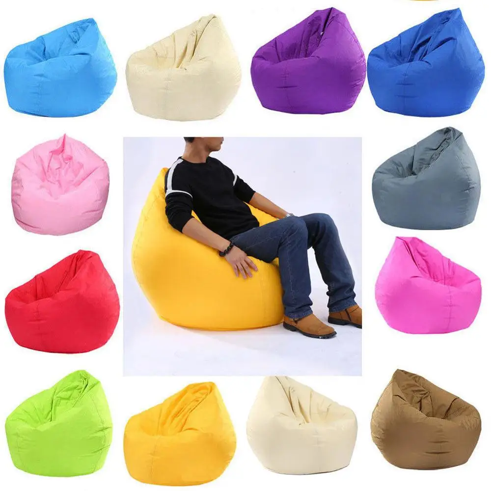 

New Arrival Waterproof Stuffed Animal Storage Bean Bag Oxford Chair Cover Zipper Beanbag Toys Soft Solid Causal Baby Seats Sofa