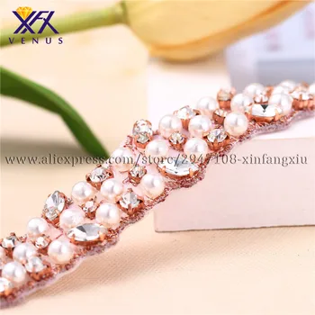 

XFX VENUS Hot fix Rhinestones applique crystal Beaded rhinestone small appliques for beautiful women wedding dress Accessories