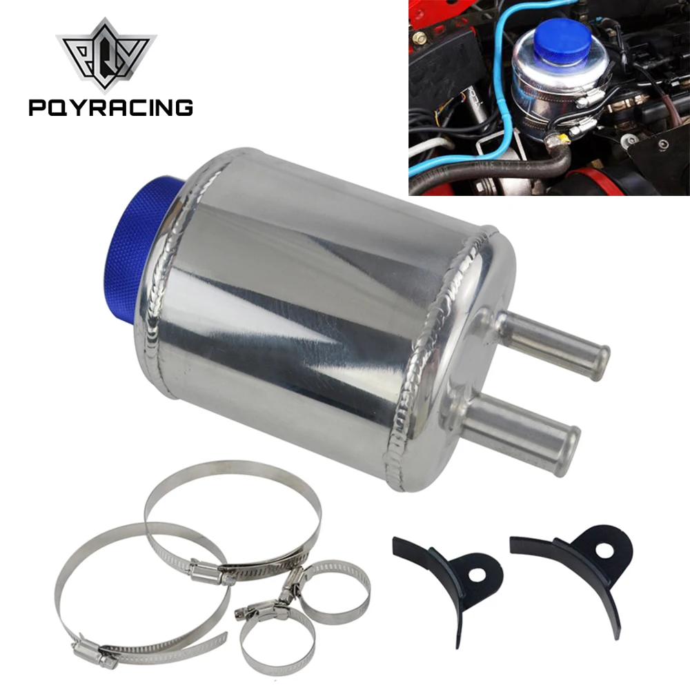 PQY SILVER Jdm Алюминиевый резервуар для гидроусилителя руля зажимы резервуара гонок с
