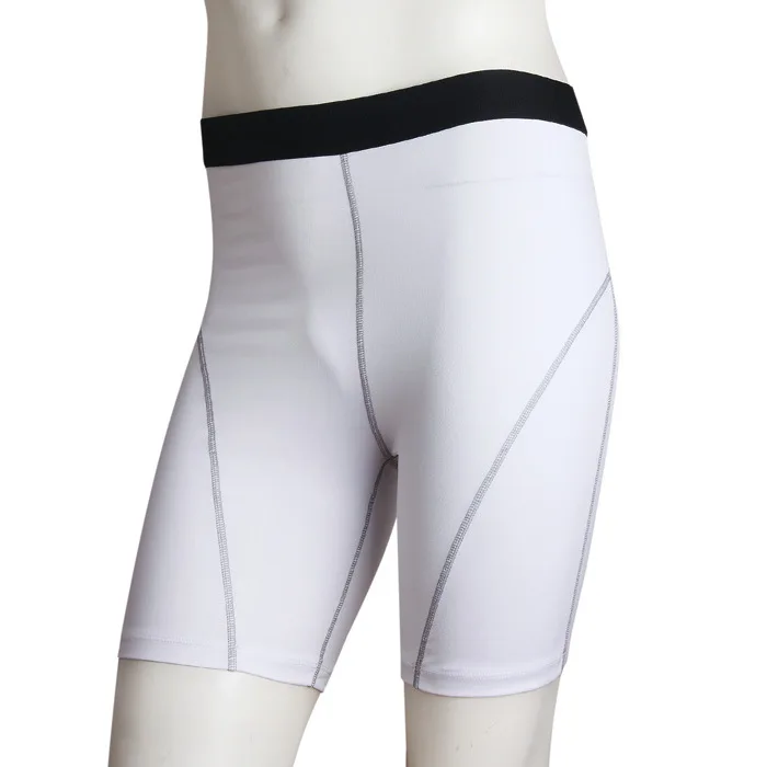 Мужские спортивные шорты для бега, фитнеса, эластичные быстросохнущие шорты, обтягивающие штаны 1024 - Цвет: Белый
