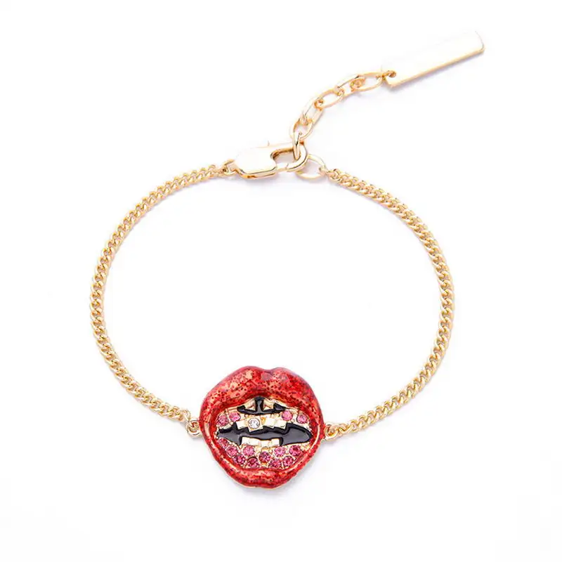 Women s Lips Charm font b Bracelets b font Bangles 2017 font b Gold b font