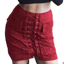 1 шт., Женская пикантная юбка с перекрестной повязкой, Перевязочный пакет на бедро, юбка со шнуровкой, средняя талия, популярные мини-юбки, летняя одежда для женщин