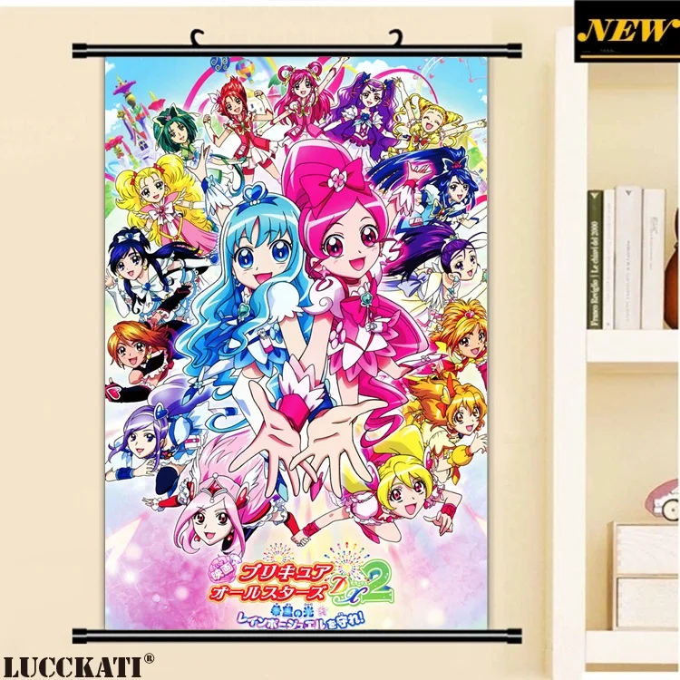 40X60 см свежий Precure! Серии Довольно вылечить лоли Rabirinsu мультфильм аниме стены картину росписи прокрутки тканевые живопись плакат