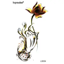Jade Lotus Водонепроницаемый Временные татуировки Для мужчин Красота цветок Harajuku татуировки рукавом татуировки наклейки татуировки дети