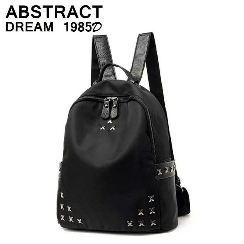 

new women fashion backpack luxury quality Ladies bag designer schoolbag leisure tide college Rivet women's tourism backpack