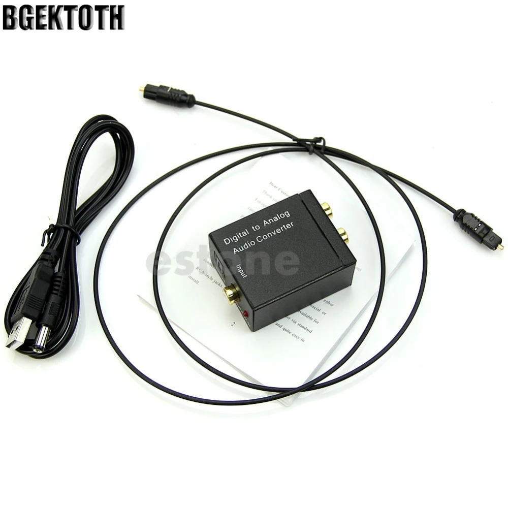 

Digital Optical Coaxial Toslink Signal to Analog Audio Converter Adapter RCA