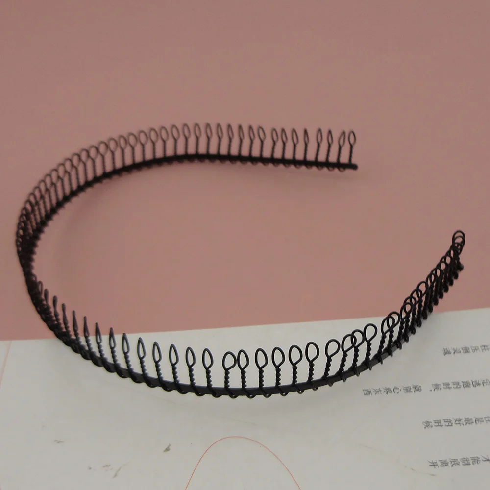 10PCS Black Full Teeth Plain Metal Comb Hair hoops Headbands with 17mm