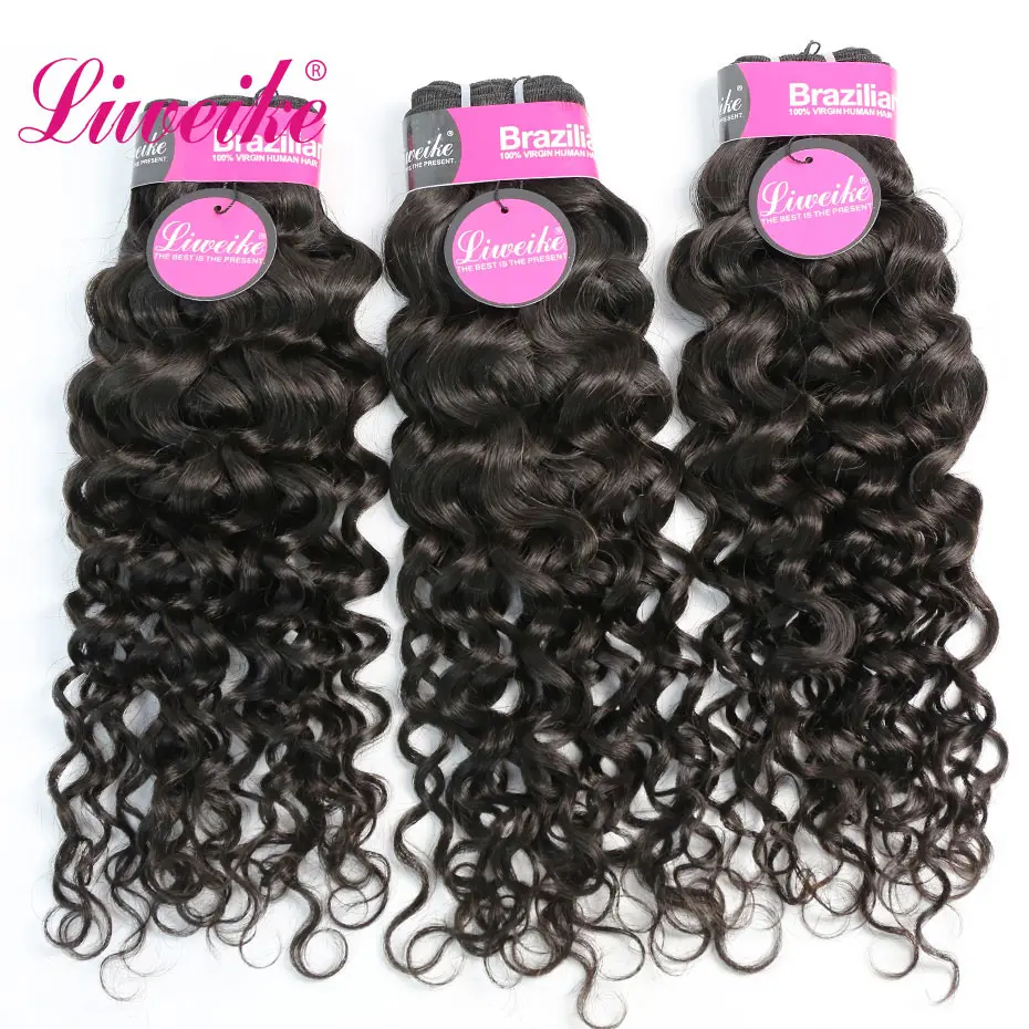 

Liweike Brazilian Italian Curly Hair Extensions 3 Bundles Double Weft 100% Human Hair Weave 1B Color Remy Bundle Deal 10-30 Inch