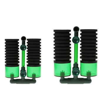 

Aquarium Fish Tank Biochemical Sponge Filter Air Pump Double Head with Suction Cup W215