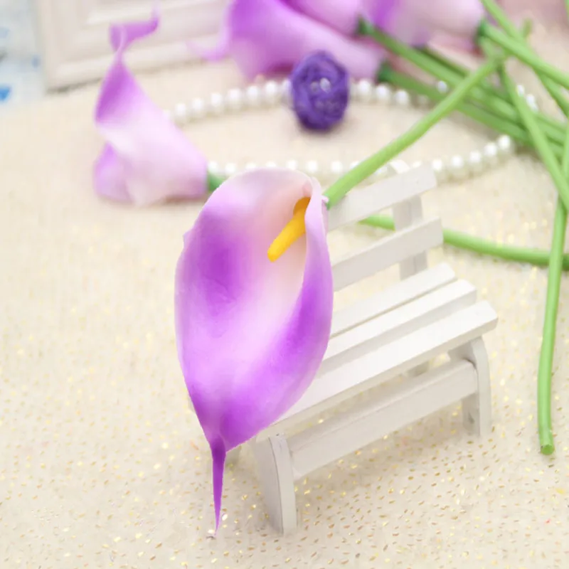 Flone Feel PU Artificial Calla Lily Flowers Simulation Single Branch Flowers For Wedding Home Party Living Room Balcony Decor Flone Feel PU Artificial Calla Lily Flowers Simulation Single Branch Flowers For Wedding Home Party Living Room Balcony Decor