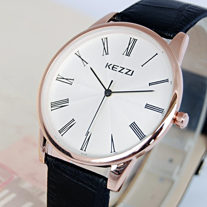 

relojes mujer 2016 Kezzi brand watch women leather strap ladies analog quartz-watch fashion casual couple watches montre femme