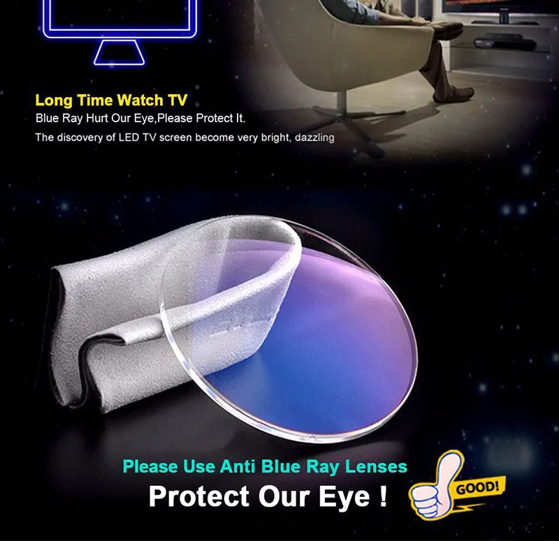 1.67 index Anti-Blue Ray Prescription Optical Eyeglass Spectacles Lenses 1 Pair Rx-able Lenses Free Assembly with Glasses Frame 1.67 index Anti-Blue Ray Prescription Optical Eyeglass Spectacles Lenses 1 Pair Rx-able Lenses Free Assembly with Glasses Frame