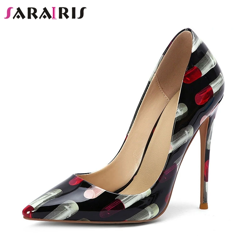 

SARAIRIS New Arrivals 2019 Large Size 34-45 Slip On Summer Pumps Women Shoes Woman Pointed Toe Thin High Heels Shoes Woman Pumps