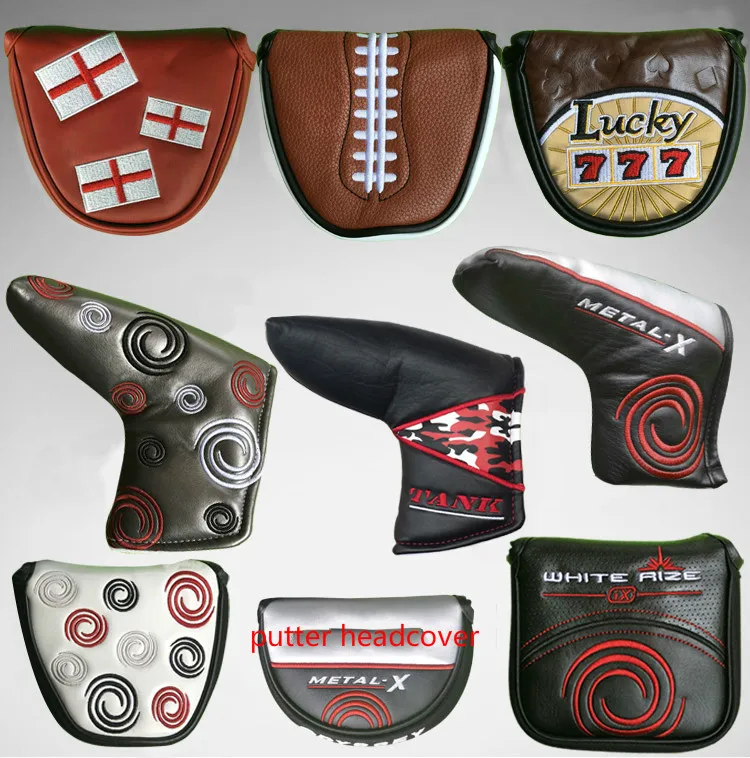 

New High Quality Golf Putter Cover Custom Mallet Putter Cover Golf club Headcover golf push rod wigs protective case