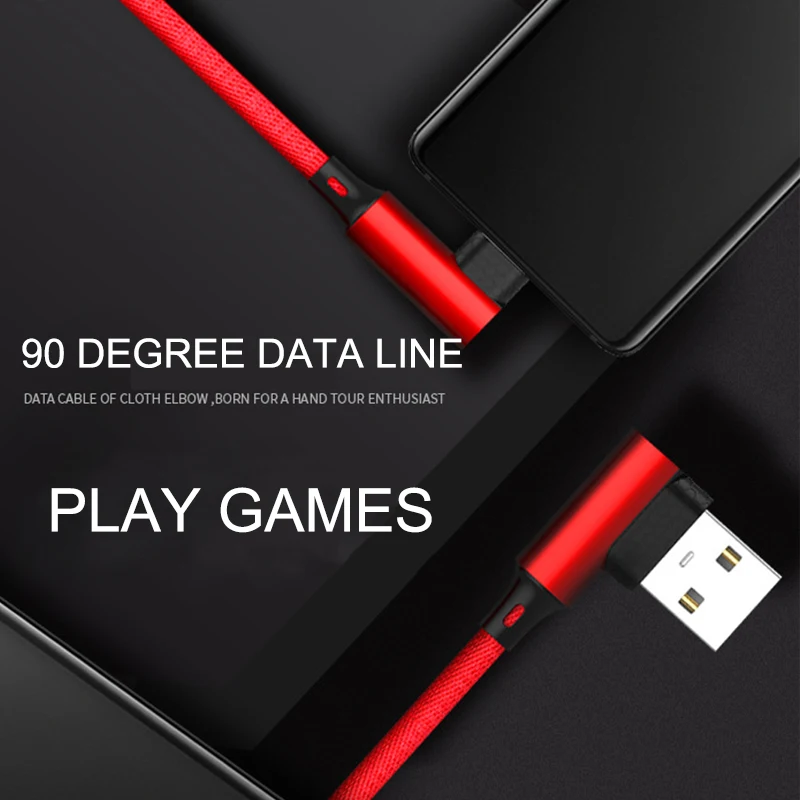 90 درجة USB نوع C كابل سريع شحن الحبل ل التبديل سامسونج S8 فون 6 ثانية 7 8 مايكرو USB الكابلات شاحن الروبوت الهاتف المحمول