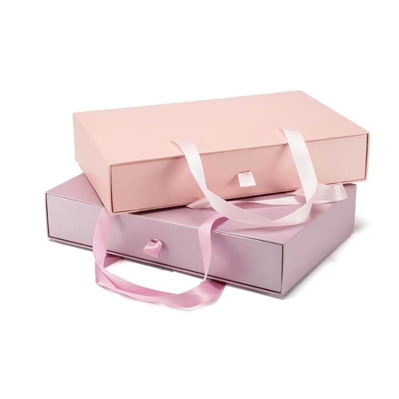 50pcs 33*21*6.5cm Portable Folding Paper Gift Box Clothing Scarf Bra