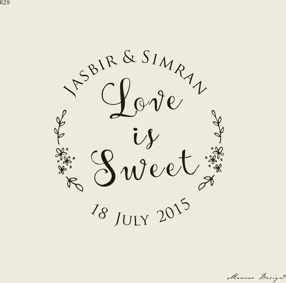 Customized Love Is Sweet Wedding Favor Stamps Rustic Stamp 1 X1 Customized Love Is Sweet Wedding Favor Stamps Rustic Stamp 1 X1 Personalized Custom Rubber