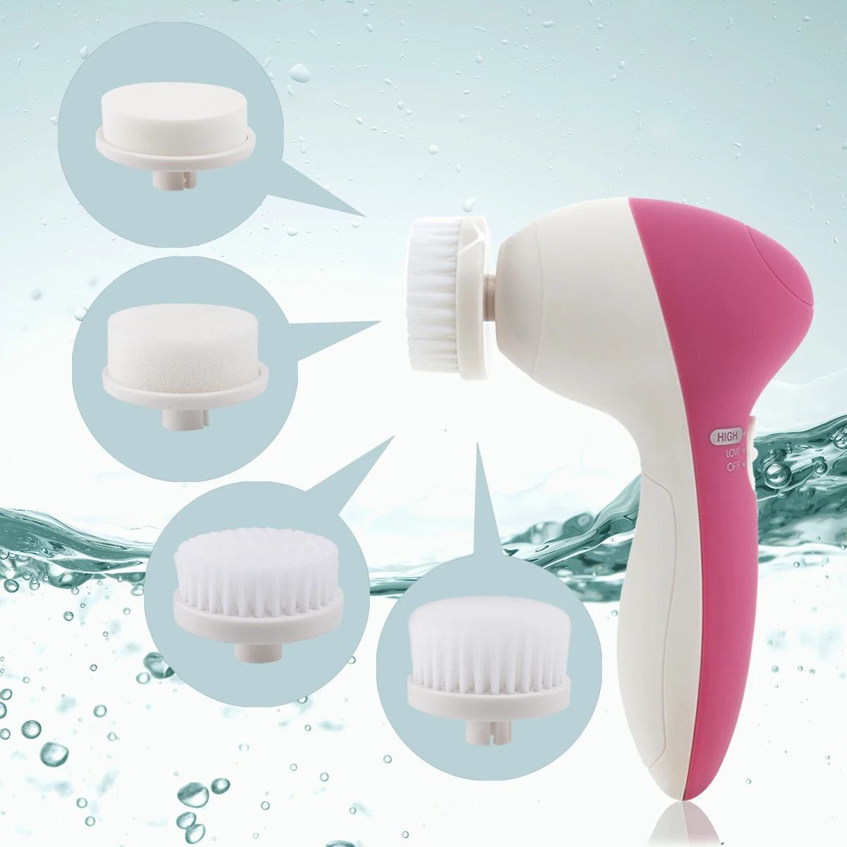 

6pcs Replacement Makeup Brush Heads for P2016 Facial Cleaner Body Cleaning Massage Mini Skin Beauty Massager Replaceable Head