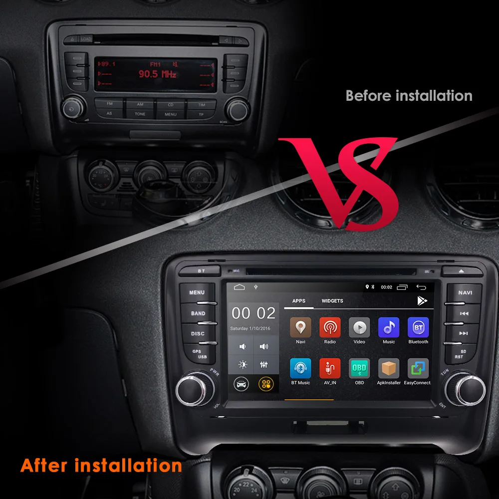 Sale Ossuret IPS DSP 2din Android 9 Car multimedia player dvd Stereo GPS Navigation For Audi TT MK2 2006-2012 auto radio Head unit FM 8