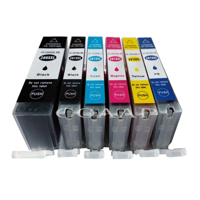 6pcs full PGI 280 CLI 281 compatible Ink Cartridge For Canon TR7520