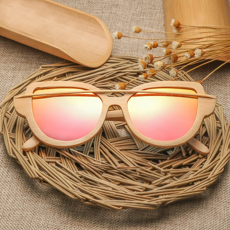 Design Brown Verschiffen 2018 Und Uv400 orange Sonnenbrille green Frauen 1904 Objektiv Polarisierte Männer Für pink Bambus Holz Neue Freies silver Retro blue 56wra6