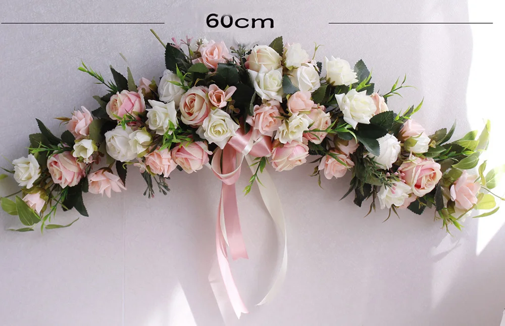 Flone Artificial Flower Garland Rose Peony Flowers Garland Lintel Wall Decorative Flower Door Wreath For Wedding Home Decoration (5)