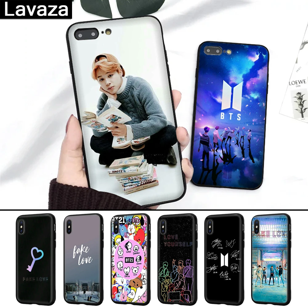 

Lavaza BTS Fake Love Silicone Case for iPhone 5 5S 6 6S 7 8 Plus X XR XS Max