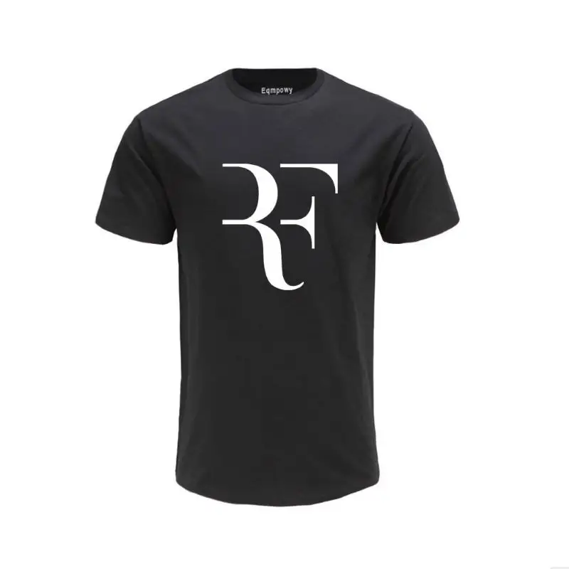 

Fashion Roger Federer RF Print T-Shirt Men Short Sleeve Tshirts Tops Hip Hop T shirt homme Man cotton casual T shirts