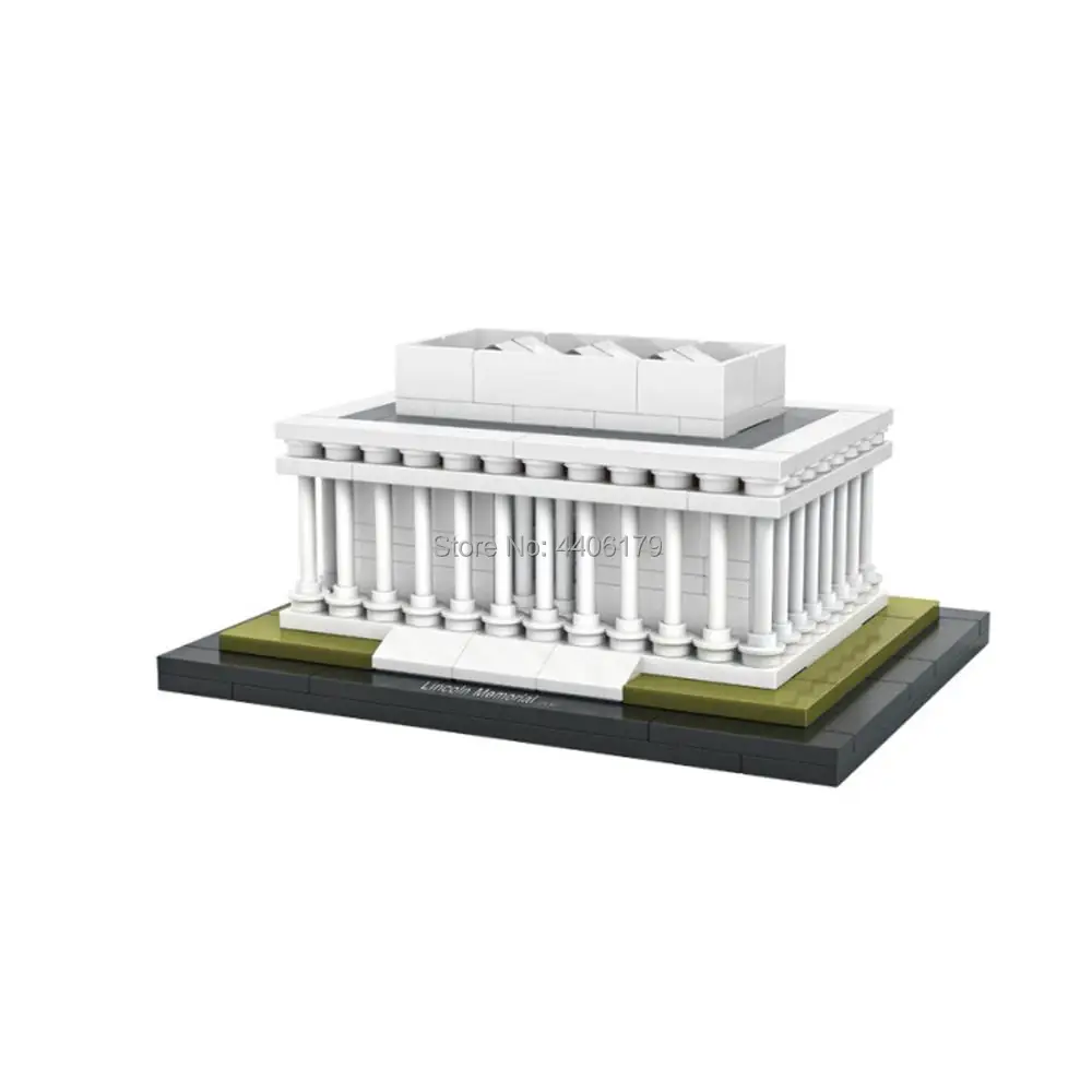 Lepining city creators Street view Lincoln Memorial National Mall Washington mini micro diamond building blocks model brick toys|Блочные