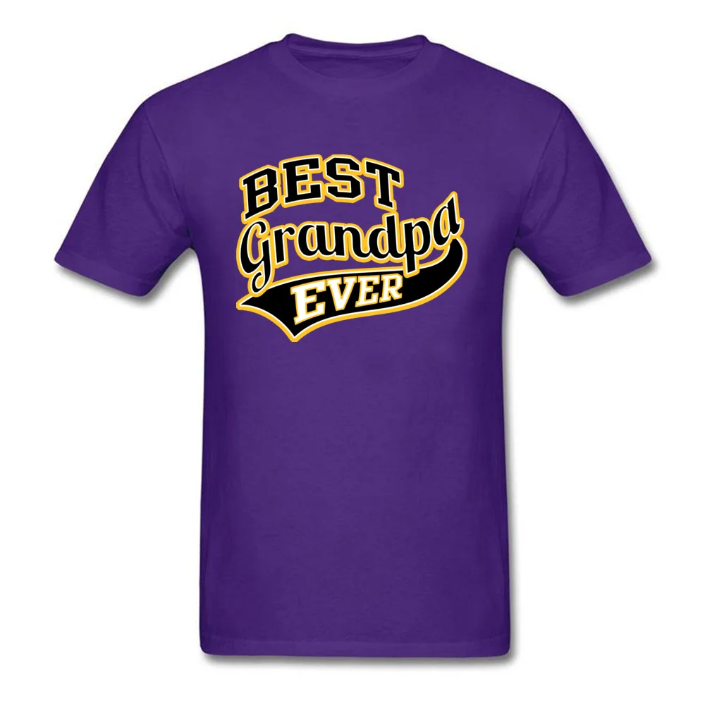 Best Grandpa Ever Cotton Fabric Europe Tops Shirts 2018 Fashion Short Sleeve Men Top T-shirts cosie Fall T Shirt O Neck Best Grandpa Ever purple