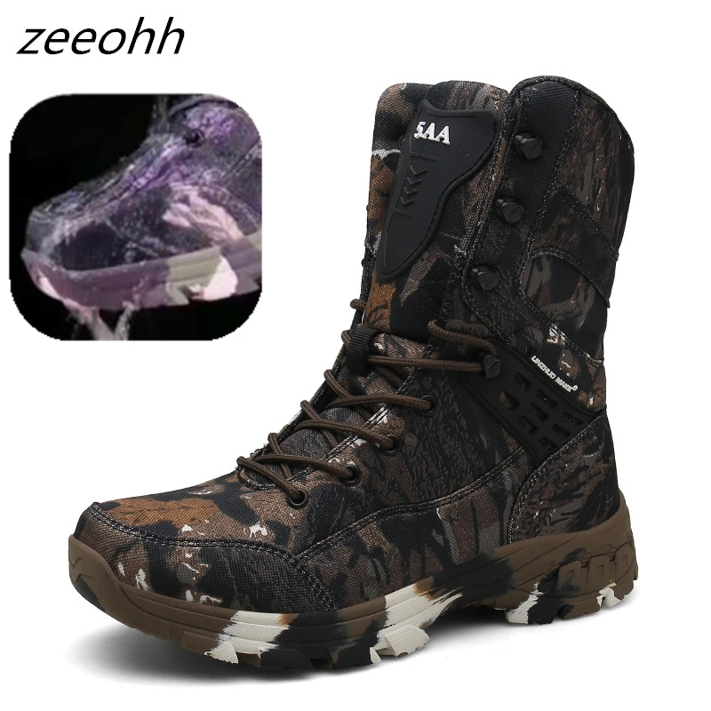 Günstige Neue Outdoor Taktische Sport männer Schuhe gummi sohle Wandern Schuhe Männlichen Outdoor Winter Jagd Stiefel Berg Schuhe Männer Armee stiefel