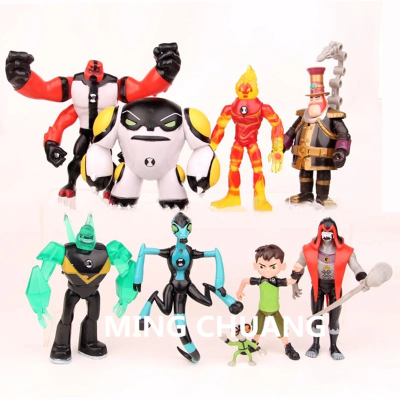 9 Pcs Set Ben 10 Ben Tennyson Wildmutt Four Arms Grey Matter Upgrade Kineceleran Diamond Head Pvc Action Figure Toy Opp D765 Aliexpress