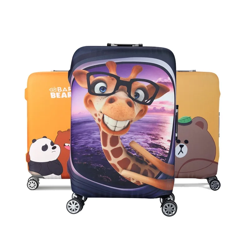 

Travel Thicken Elastic Waterproof Luggage Bin Dust-proof Cover Cartoon Suitcase Protective Cover Apply 18-32'' Inch Cases