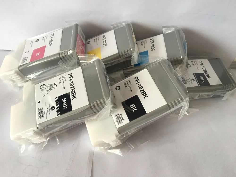 

6PCS New PFI-107 Compatible Ink Cartridge For Canon iPF670 iPF680 iPF685 iPF770 iPF780 iPF785 Printer 2XMK BK C M Y