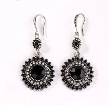 2019 nouvelles femmes mode bohême Style ethnique tibétain argent multicolore émail perles déclaration grande goutte boucles d'oreilles bijoux en gros