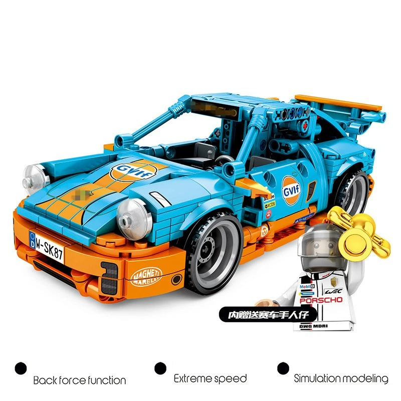 

Technic Series MOC Back Force Le Mans Super Race Car Parts Champion Building Blocks Sets Kits Bricks Toy Compatible Legoings