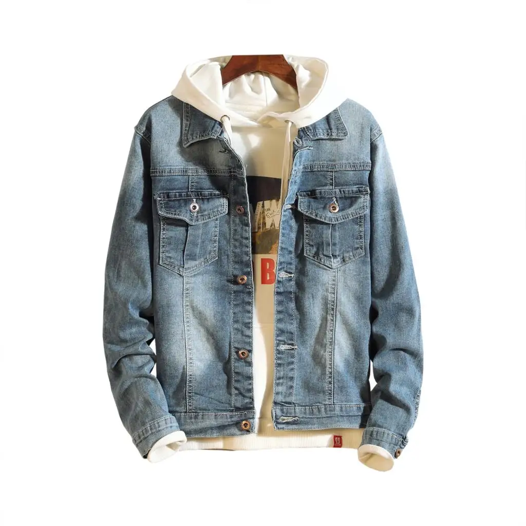 

Men's outwear cowboy jackets clothing Spring Autumn jacket coat male button casual retro blue denim jacket Large size S-5XL