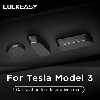

LUCKEASY Car seat button ABS decorative cover for Tesla model 3 2017-2019 Car Seat Adjust Knob Decorative Cover