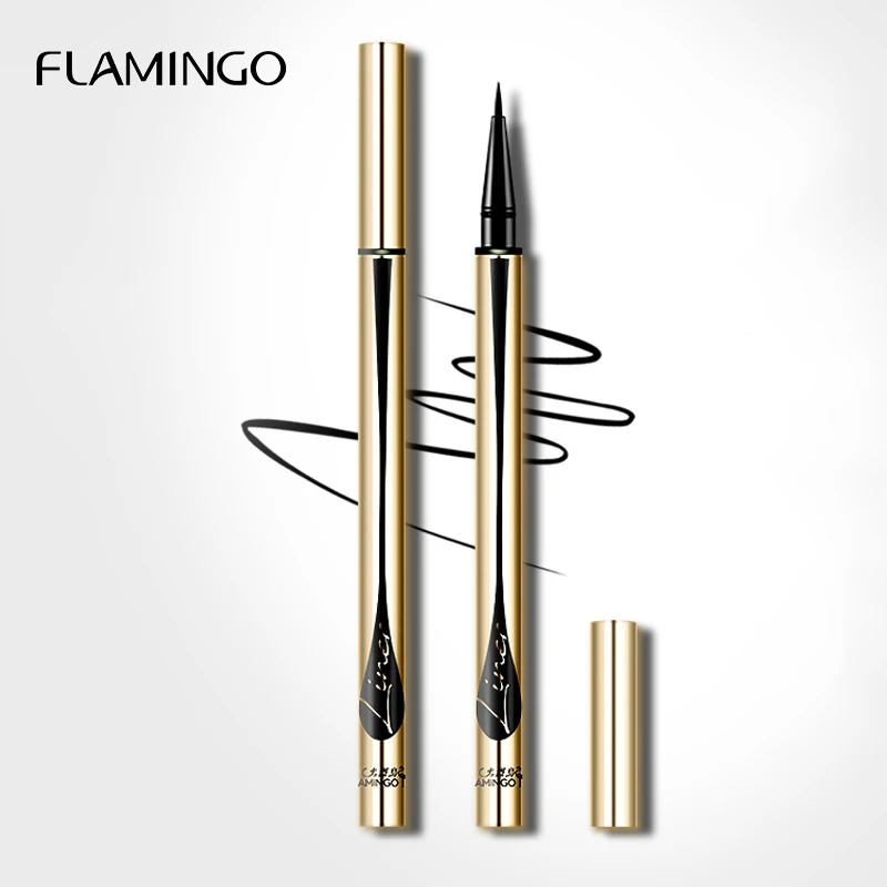 

Flamingo High Quality Eye Liner Waterproof Fine Gold Beginner Eyeliner Waterproof And Sweatproof Full Size Eyeliner Liquid 12231