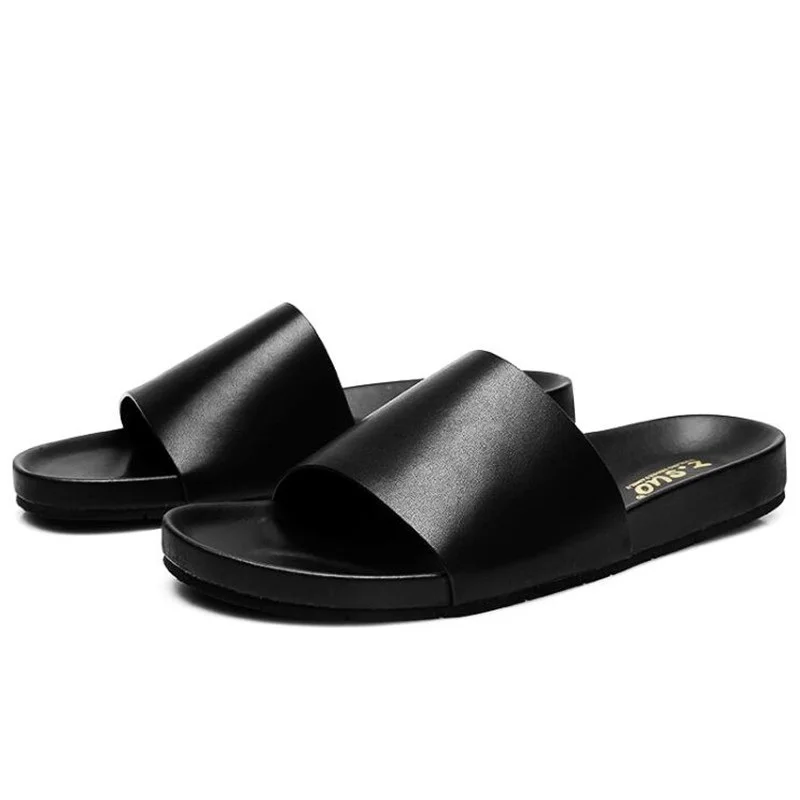 Indoor Chinelos Verão Sandálias Couro Novos Prova slip Lazer Não De Masculino Água Preto À Home D' Calçado Praia Escorregas Homens Dos Sapatos x8BwxUr