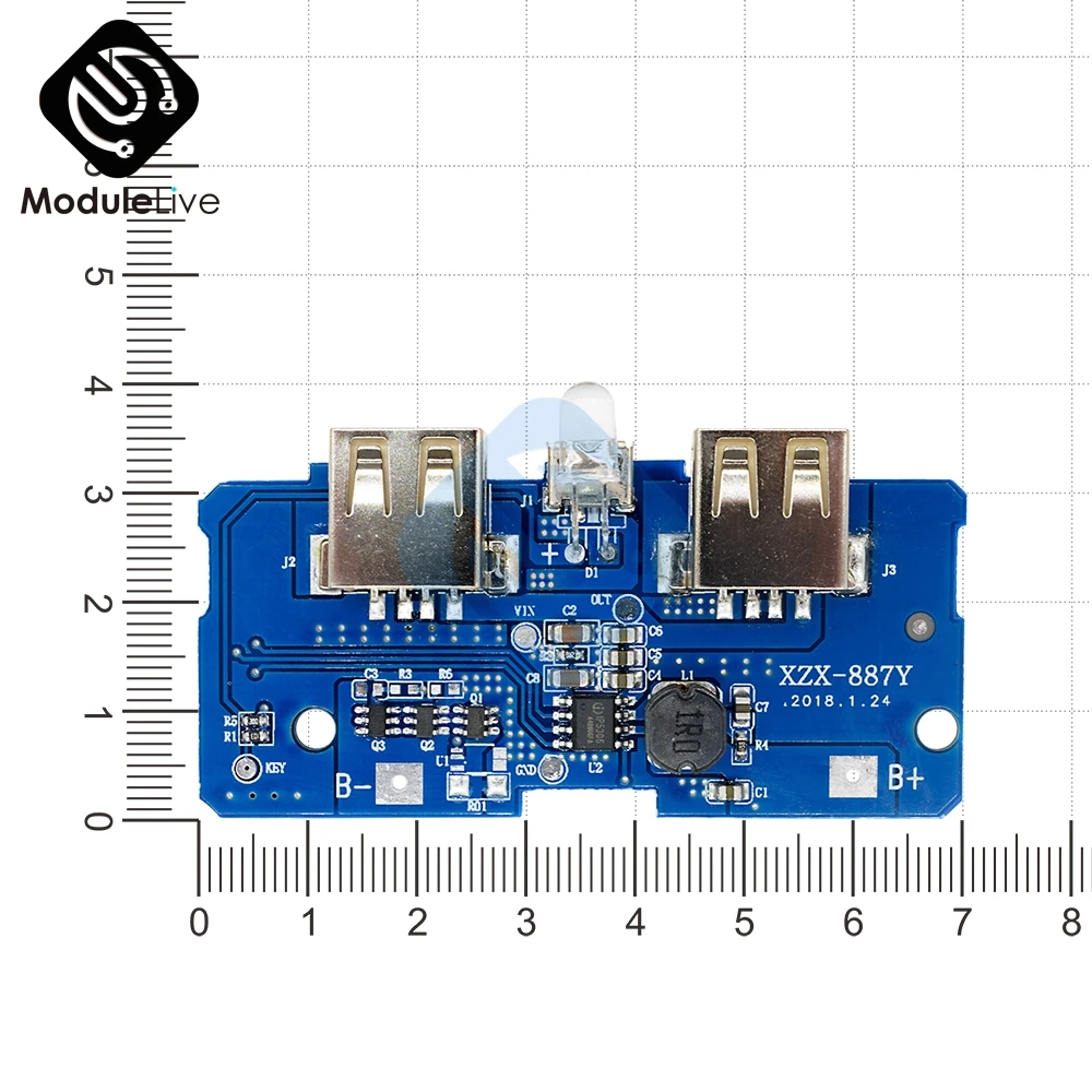 5V 2A power Bank зарядное устройство плата модуля зарядки Повышающий Модуль источника питания 2A Dual USB два USB выхода 1A вход