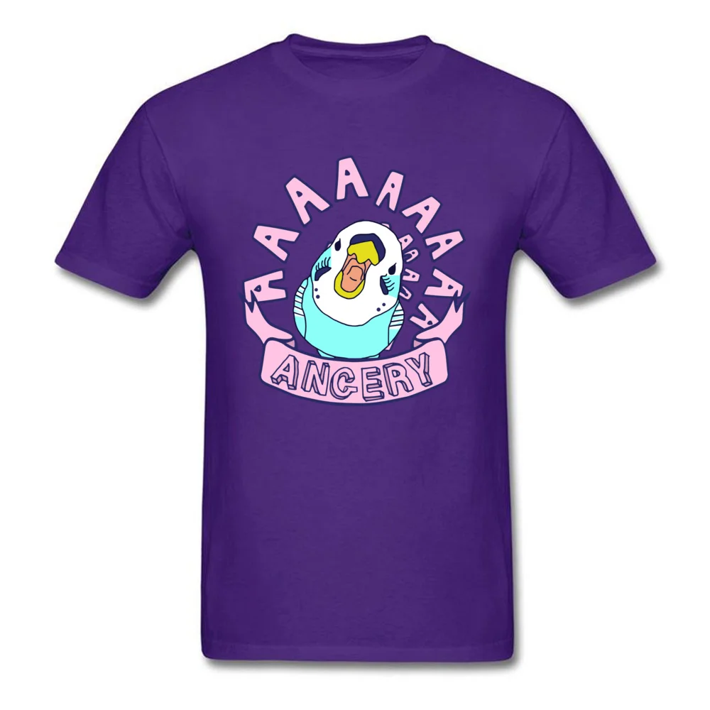 Tops T Shirt angery budgie VALENTINE DAY Short Sleeve Pure Cotton Round Collar Boy Tshirts Simple Style T Shirt Hip Hop angery budgie purple