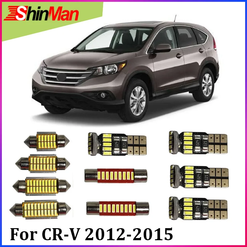 

ShinMan 10x Error Free LED CAR Light Interior Light LED Interior light kit Package For Honda crv CR-V 2012-2015 Accessories