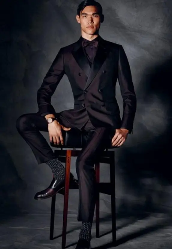 

2020 Custom Made Dark Brown Men Wedding Suit 2Pieces(Jacket+Pant+Tie) Fashion Groom Prom Masculino Trajes De Hombre Blazer