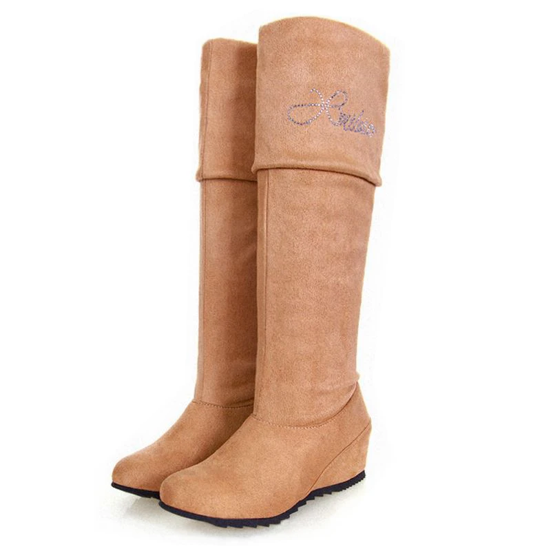 SJJH Women Long Riding Boots with Round Toe Height Increasing Plush Over-the-Knee Boots Fashion Casual Shoes Large Size Q399 SJJH Women Long Riding Boots with Round Toe Height Increasing Plush Over-the-Knee Boots Fashion Casual Shoes Large Size Q399