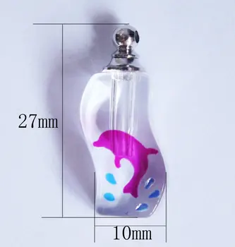 

Free shipping!!! Rose red dolphin Crystal vial, Fragrance vial pendant , Perfume vial pendants